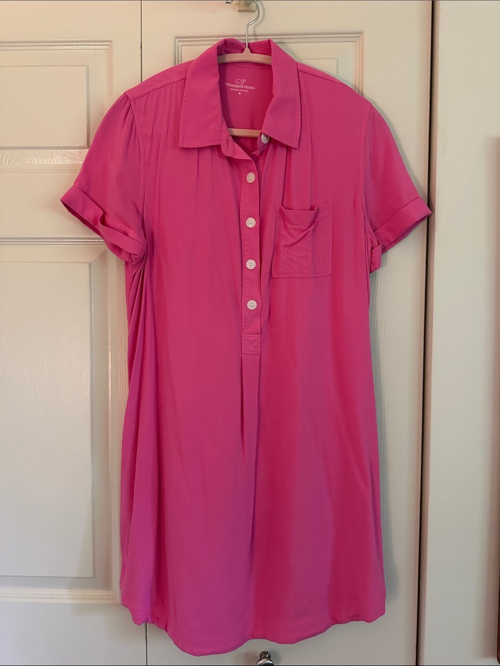Vineyard Vines Hot Pink Button-Front Polo shirt Dress Small XS